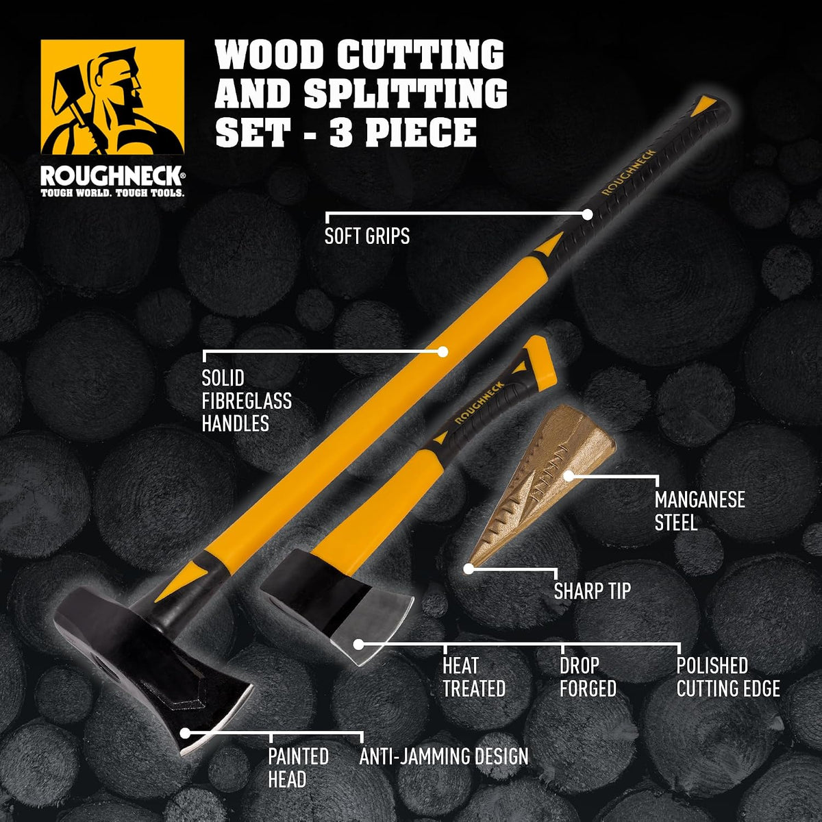 ROUGHNECK 3pcs Wood Cutting & Splitting Set