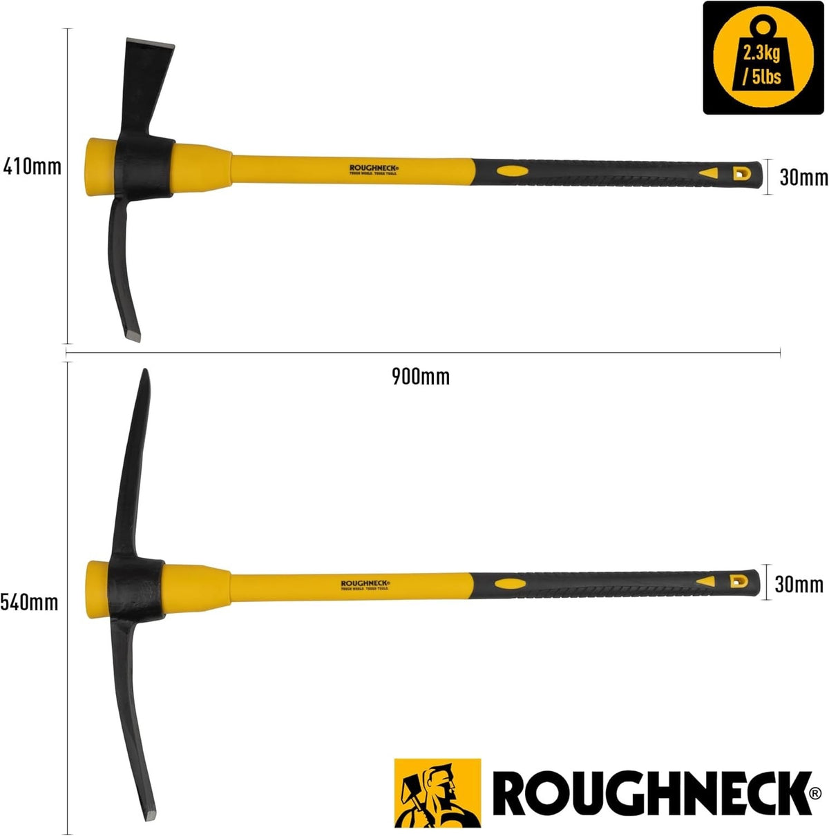 ROUGHNECK Pick Axe & Cutter Mattock - Twin Pack